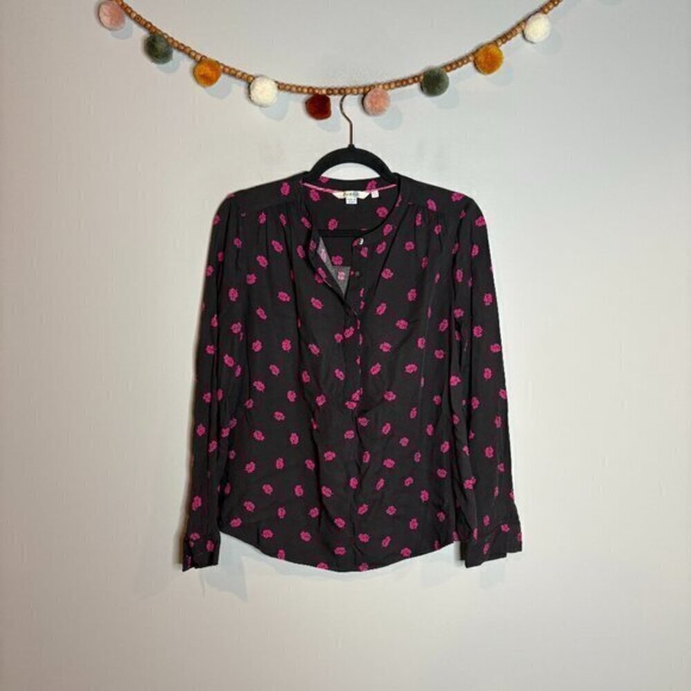 Boden pink leaf print tunic top